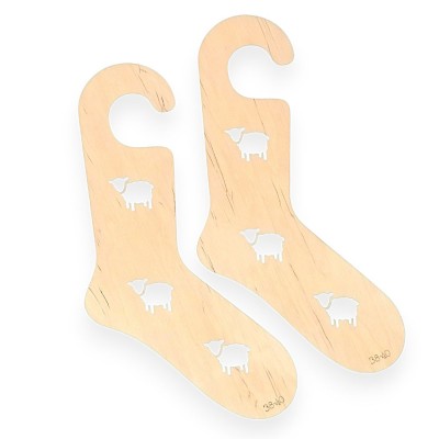 Laughing Hens Pair Wooden Sock Blockers - Sheep-Motif										 - Medium (US 7.5-9 / EU 38-40)