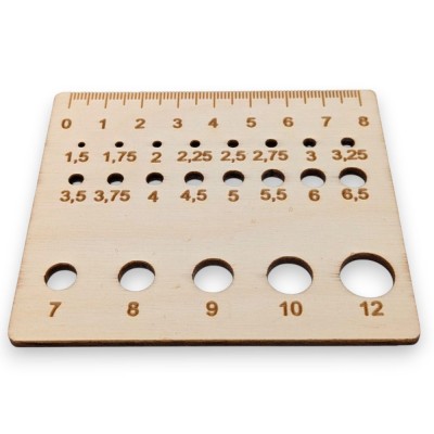 Laughing Hens Wooden Knitting Needle Gauge Square										 - 21-Hole Square with Ruler