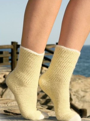 DROPS Lemon Drops Crochet Socks										