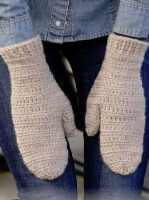 DROPS Linn Crochet Mitts										