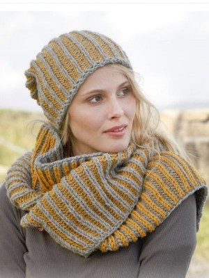 DROPS Nina Brioche Hat & Cowl										