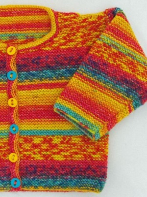 Opal FF001 Garter Stitch Cardigan for Babies										