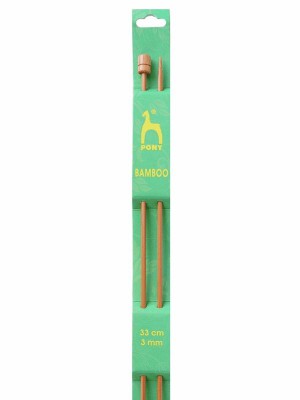 Pony Single Pointed Knitting Needles Bamboo 13in (33cm)										 - US 2.5 (3.00mm)