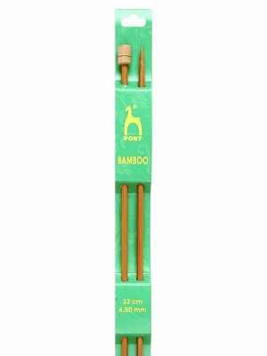 Pony Single Pointed Knitting Needles Bamboo 13in (33cm)										 - US 7 (4.50mm)