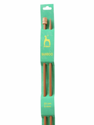 Pony Single Pointed Knitting Needles Bamboo 13in (33cm)										 - US 8 (5.00mm)