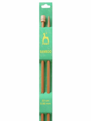 Pony Single Pointed Knitting Needles Bamboo 13in (33cm)										 - US 9 (5.50mm)