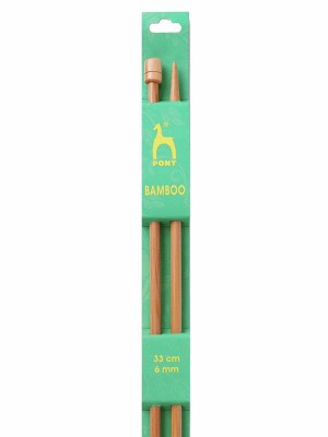 Pony Single Pointed Knitting Needles Bamboo 13in (33cm)										 - US 10 (6.00mm)