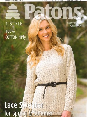 Patons 3887 Lace Sweater										