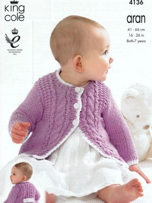 King Cole 4136 Babies Coat And Cardigan										