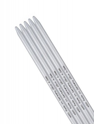 addi Aluminum Double Pointed Knitting Needles 8/9in (20/23cm) - US 6 (4.00mm)