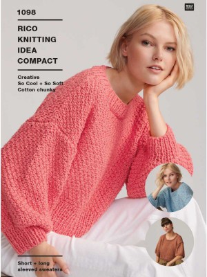 Rico KIC 1098 Short & Long Sleeved Sweaters in Creative So Cool + So Soft Cotton Chunky										