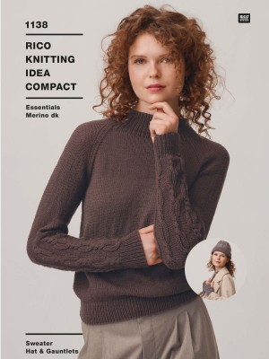 Rico KIC 1138 Essentials Merino DK Sweater, Hat and Gauntlets										
