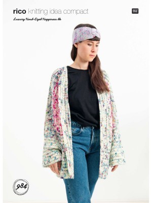 Rico KIC 984 Crochet Cardigan & Headband in Hand Dyed Happiness										