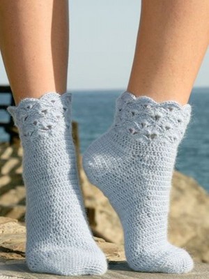 DROPS Seaside Crochet Socks										
