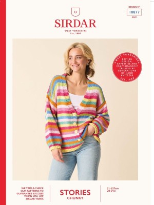 Sirdar 10877 Weekend Wanderlust Cult Stripe Cardigan										