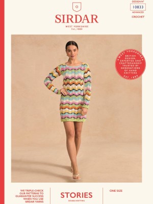 Sirdar Amalfi Coast 10833 Cheeky Chevron Mini Dress										
