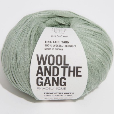 Wool and the Gang Tina Tape Yarn										 - Eucalyptus Green