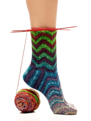 Urth Yarns Chevron Toe Up Socks in Uneek Sock										