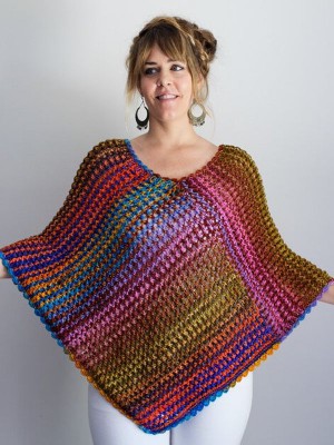 Urth Yarns Eyelet Poncho in Uneek Worsted										