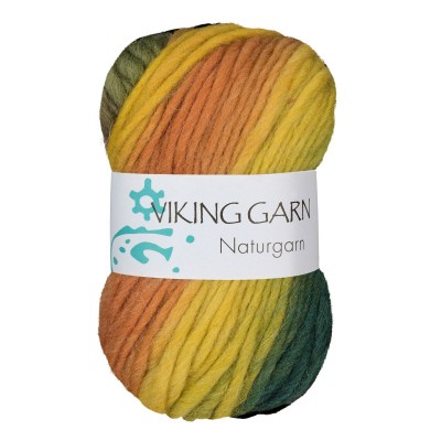 Viking Garn Snorre Naturgarn										 - 634 Multi Green/Yellow