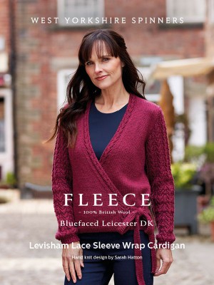 West Yorkshire Spinners Levisham Lace Sleeve Wrap Cardigan in BFL DK										
