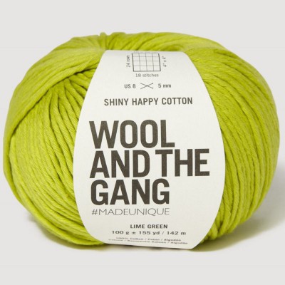 Wool and the Gang Shiny Happy Cotton										 - 319  Lime Green