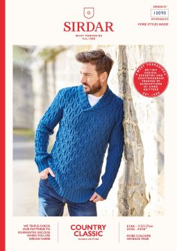 Sirdar Country Classic 10090 Mens Shawl Collar Sweater