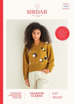 Sirdar Country Classic 10240 Leopard Print V Neck Sweater