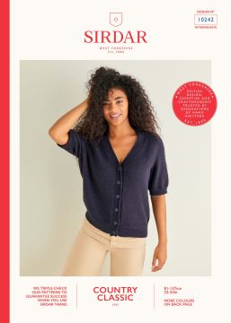 Sirdar Country Classic 10242 V-Neck Short Sleeved Cardigan