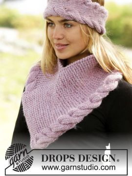 DROPS Braided Warmth Headband and Cowl