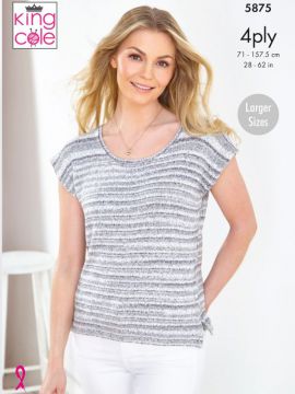 King Cole 5875 Ladies Top and Vest in Summer 4Ply