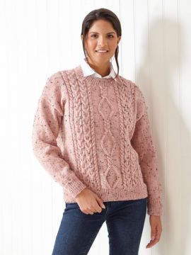 King Cole 6035 Cabled Slipover and Sweater