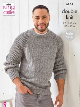King Cole 6161 Men's Textured Tank and Raglan Sweater