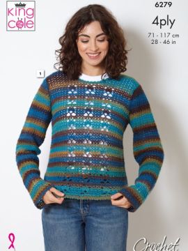 King Cole 6279 Crochet Sweater and Accessories