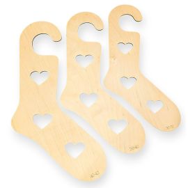 Laughing Hens Pair Wooden Sock Blockers - Heart-Motif