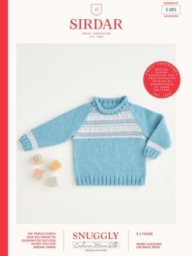Sirdar 5385 Raglan Fair Isle Sweater in Snuggly Cashmere Merino Silk DK
