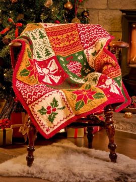 West Yorkshire Spinners Baubles and Bows Knitted Blanket KAL