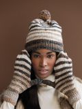 Striped Slouch Hat and Mittens