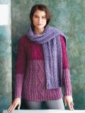 Colorblock Aran Pullover and Scarf