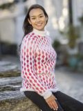 Livea Sweater White-Multi Red