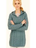 Cabled Hooded Sweater Long