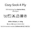 Laughing Hens Cozy Sock 4 Ply Pack of 10