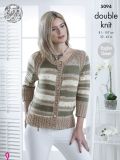 Cabled Rib Round Neck Cardigan