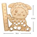Laughing Hens Wooden Knitting Needle Gauge with Ruler Sheep
