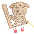 Laughing Hens Wooden Knitting Needle Gauge with Ruler Sheep