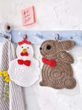Crochet Chicken & Rabbit Pot Holders