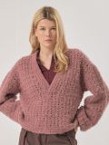 Crocheted Deep-V-Neck Jumper