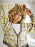 Plaid-Effect Cardigan
