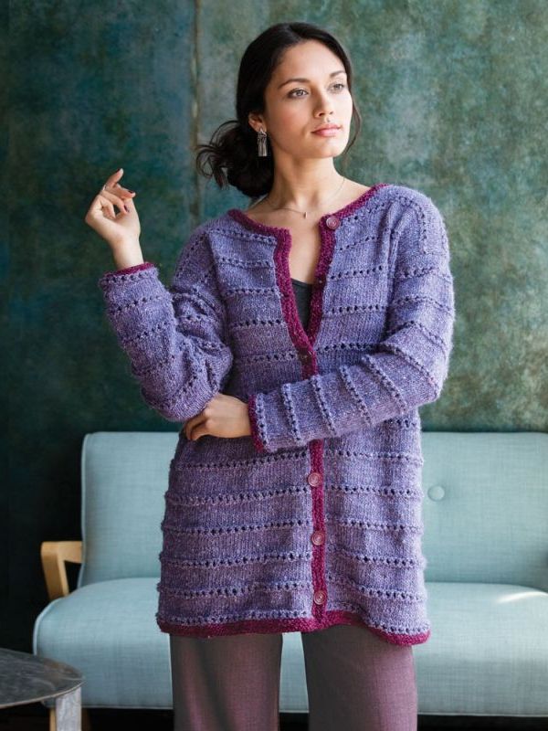 Noro Oversized Cardigan in Silk Garden Solo at Laughing Hens
