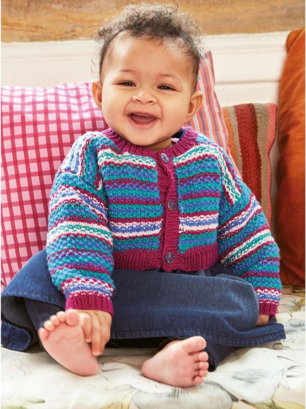 Stashbuster baby cardigan knitting pattern